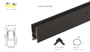 Magnetic 20mm Suspended track